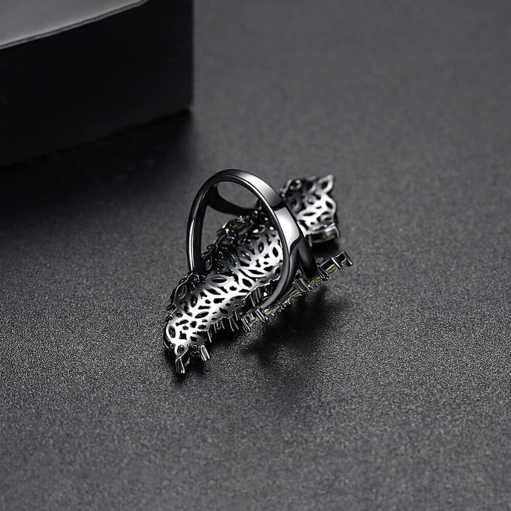 Black Rhinestone Cocktail Statement Ring For Wome… - image 5